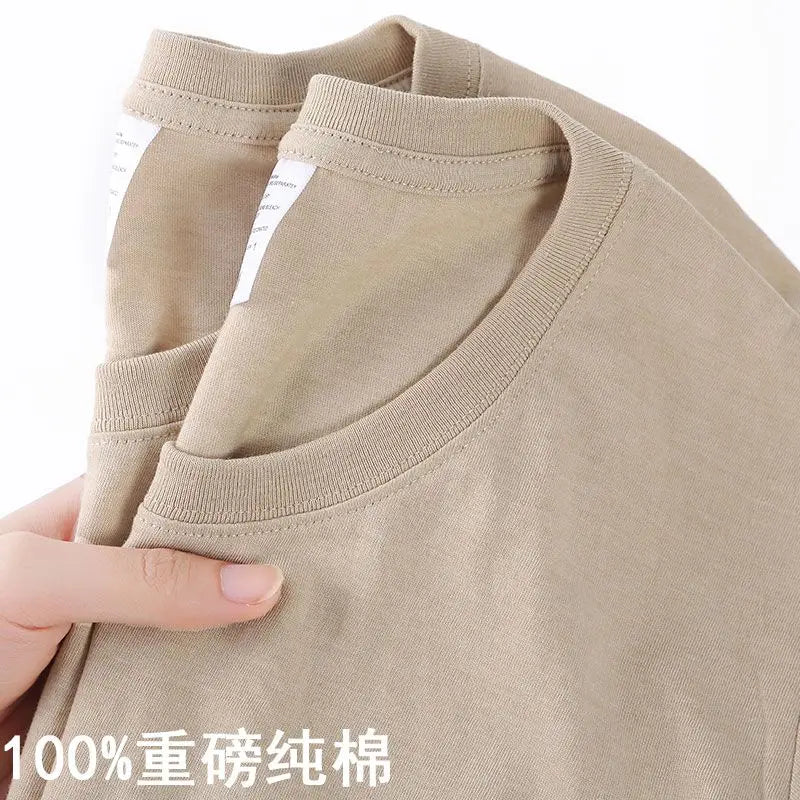 Unisex 100 Cotton Summer T-shirt - Solid Color O Neck Short Sleeve M-4XL - ZOOMNSTORE