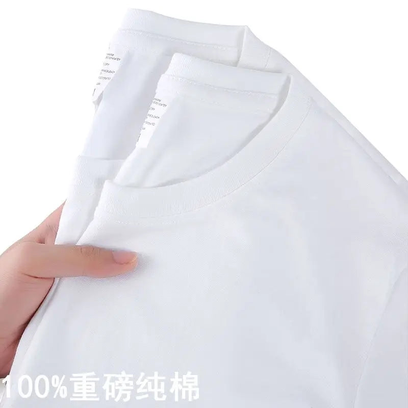 Unisex 100 Cotton Summer T-shirt - Solid Color O Neck Short Sleeve M-4XL - ZOOMNSTORE