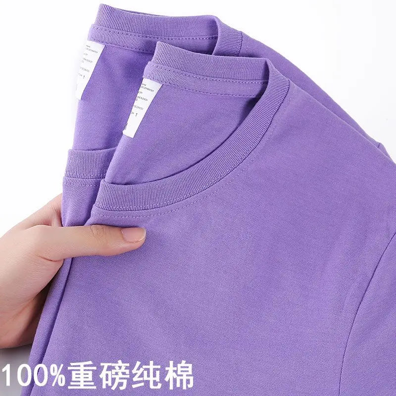 Unisex 100 Cotton Summer T-shirt - Solid Color O Neck Short Sleeve M-4XL - ZOOMNSTORE