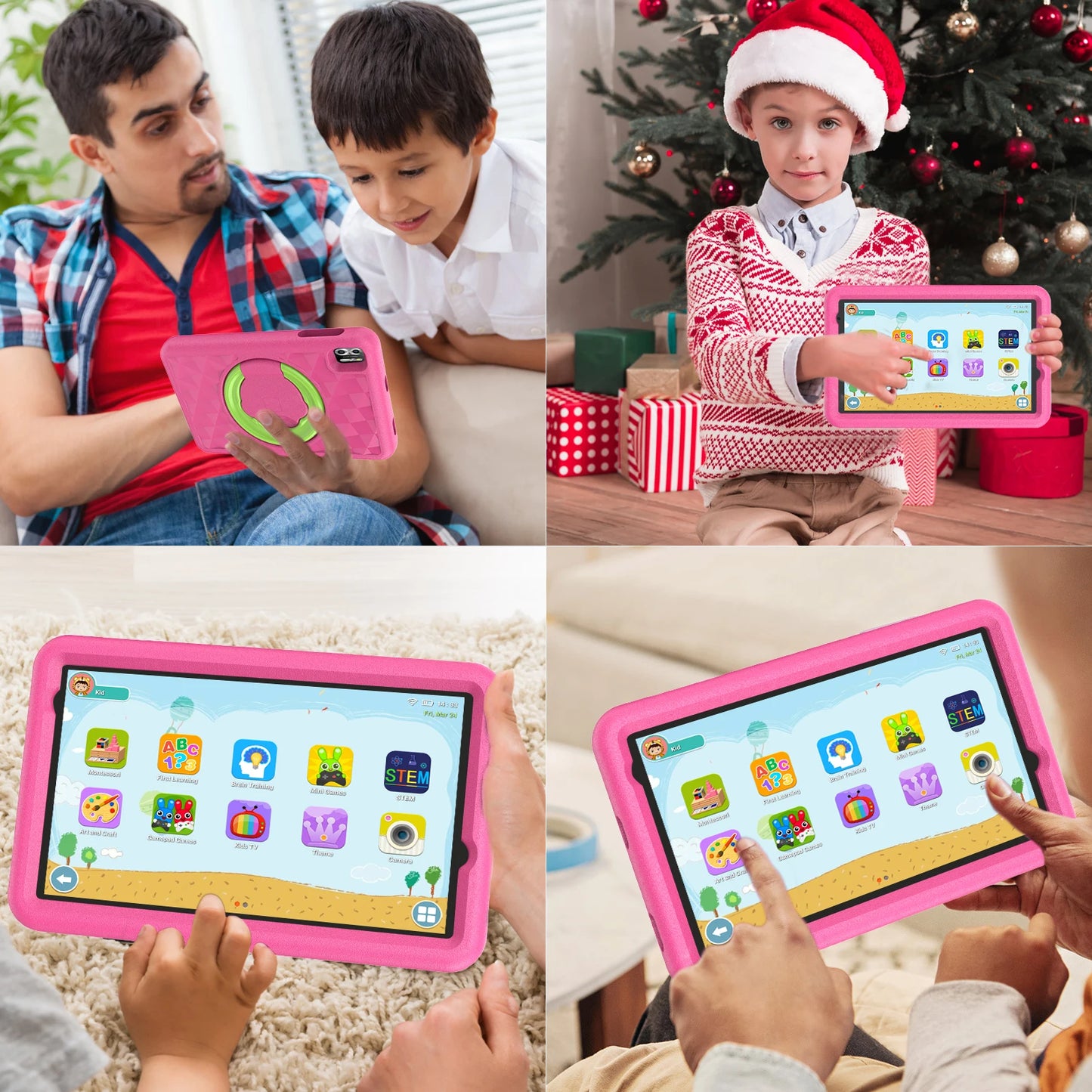 VASOUN Kids Tablet 8 Inch, Android 13 Quad Core, 8GB(4+4expand)RAM+64GB ROM, 5000mAh, Dual Camera, WiFi, Parental Control - ZOOMNSTORE