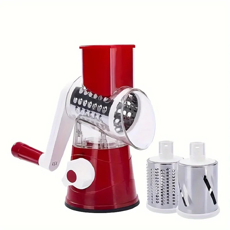Vegetable Fruit Slicer - Efficient Stainless Steel Kitchen Cutter | Benchtop Drum Grater - ZOOMNSTORE
