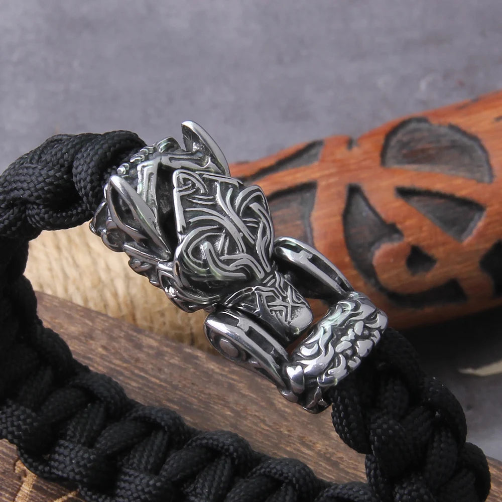 Viking Wolf Bracelet - Handmade Mens Punk Biker Jewelry - ZOOMNSTORE