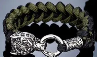 Viking Wolf Bracelet - Handmade Mens Punk Biker Jewelry - ZOOMNSTORE