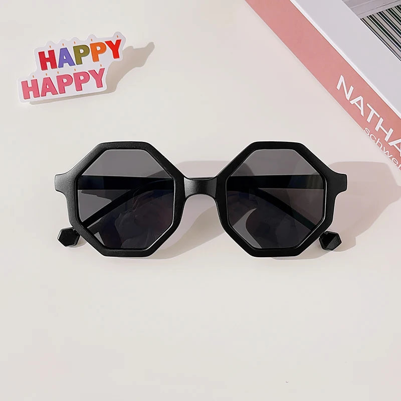 Vintage Frosted Round Sunglasses - UV400 Sun Protection for Kids - ZOOMNSTORE