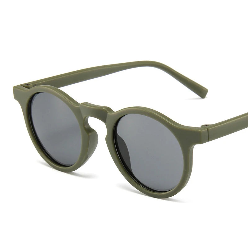 Vintage Frosted Round Sunglasses - UV400 Sun Protection for Kids - ZOOMNSTORE