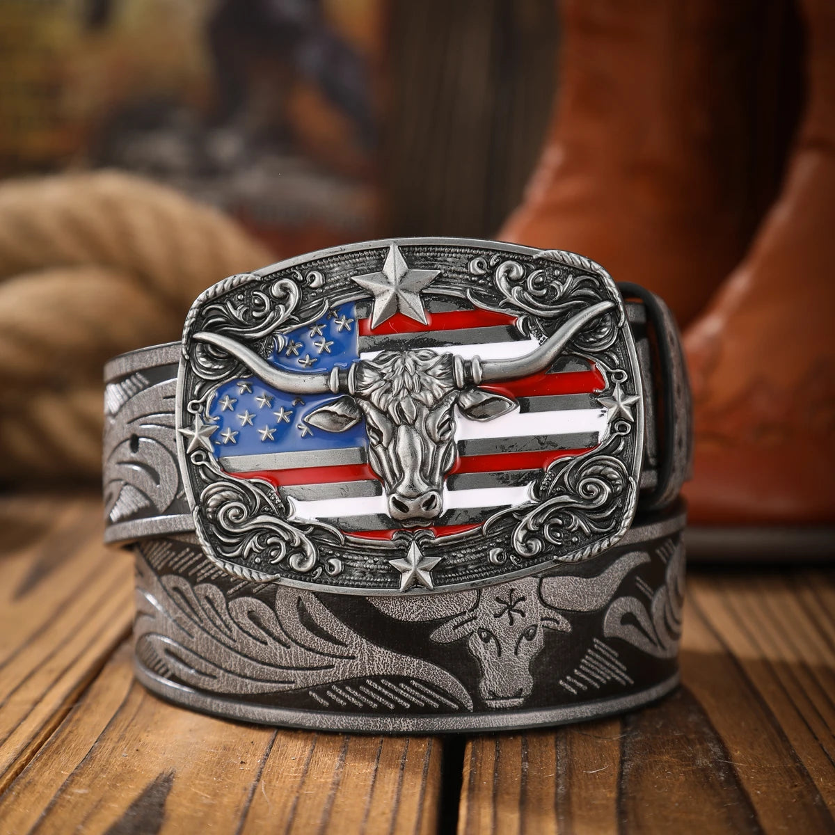 Vintage PU Alloy Buckle Belt - Unisex Western Style Fashion Accessory - ZOOMNSTORE