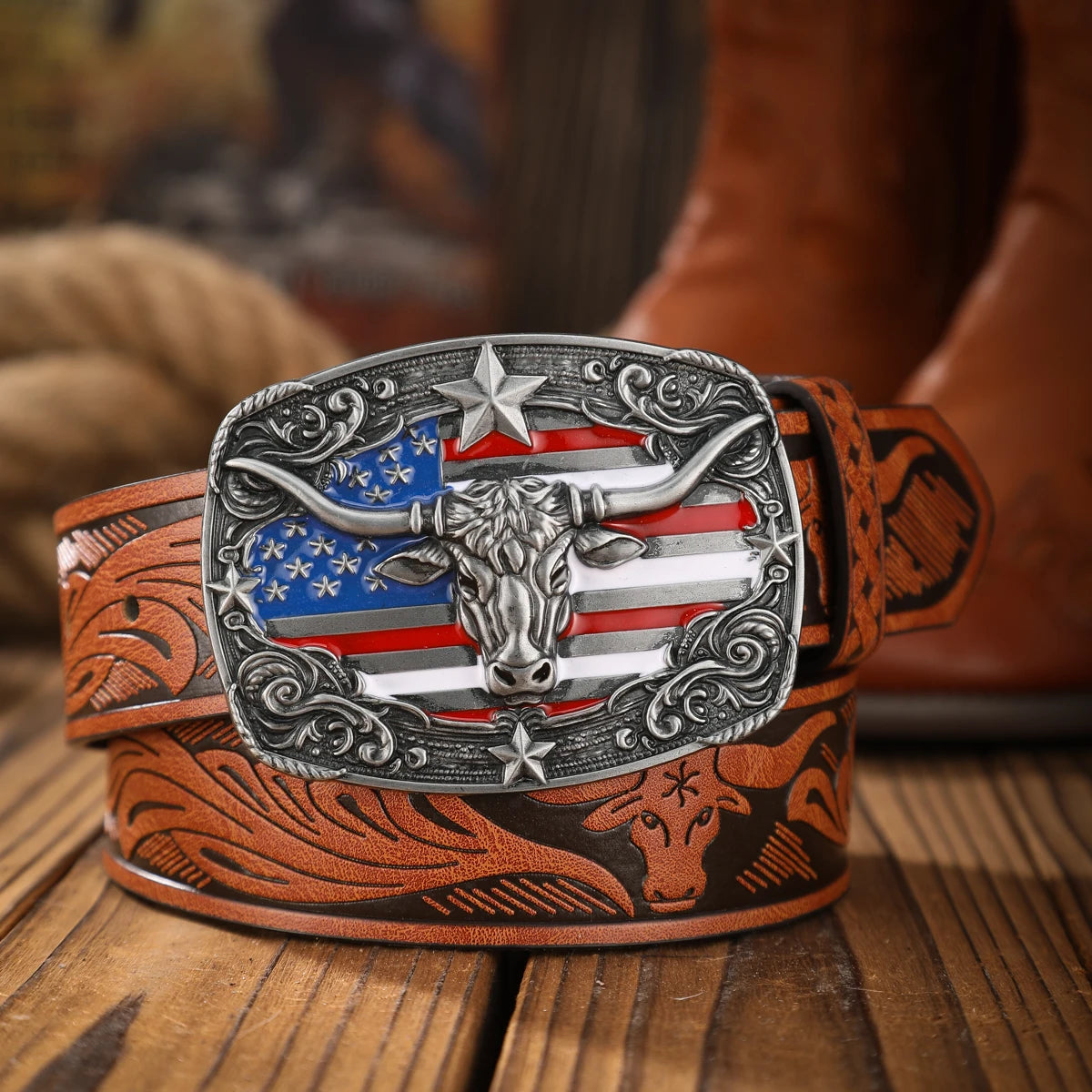 Vintage PU Alloy Buckle Belt - Unisex Western Style Fashion Accessory - ZOOMNSTORE