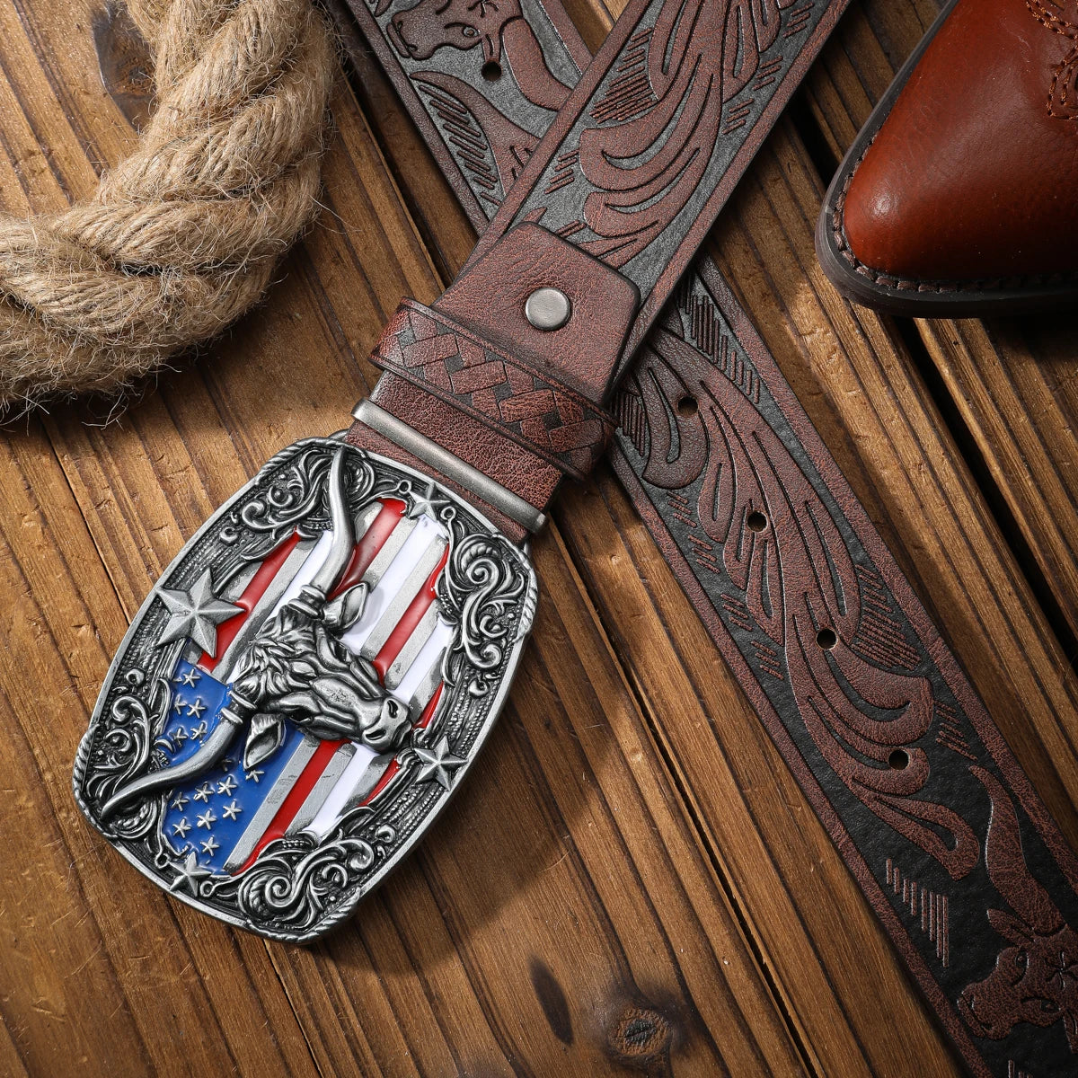 Vintage PU Alloy Buckle Belt - Unisex Western Style Fashion Accessory - ZOOMNSTORE