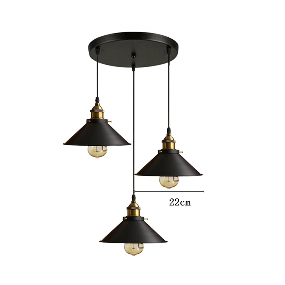 Vintage Industrial Pendant Light - Retro Chandelier with E27 Base for Home Lighting - ZOOMNSTORE