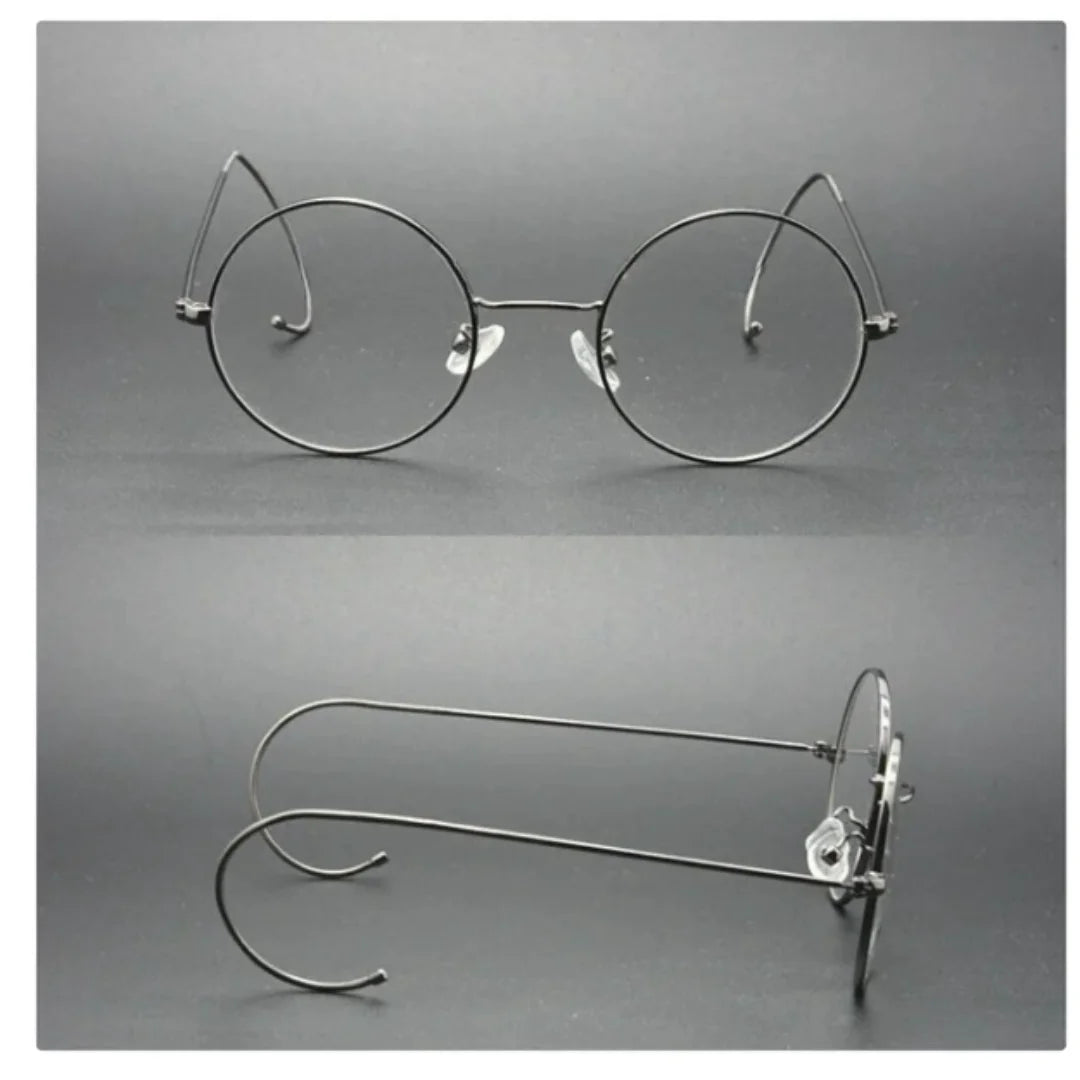 Vintage Round Eyeglasses - Small Round Glasses with Alloy Frame & Mirror Coating Lenses - ZOOMNSTORE