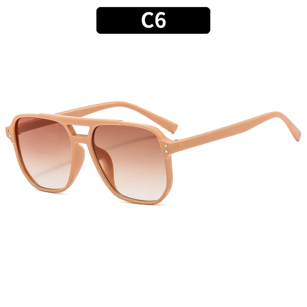 Vintage Square Sunglasses - Thick Frame UV400 Shades for Women and Men - ZOOMNSTORE