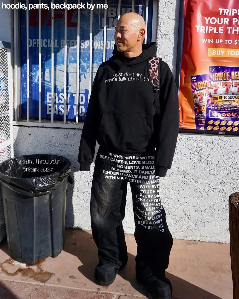 Vintage Y2K Mens Jeans - Gothic Streetwear Wide Leg Casual Fashion - ZOOMNSTORE