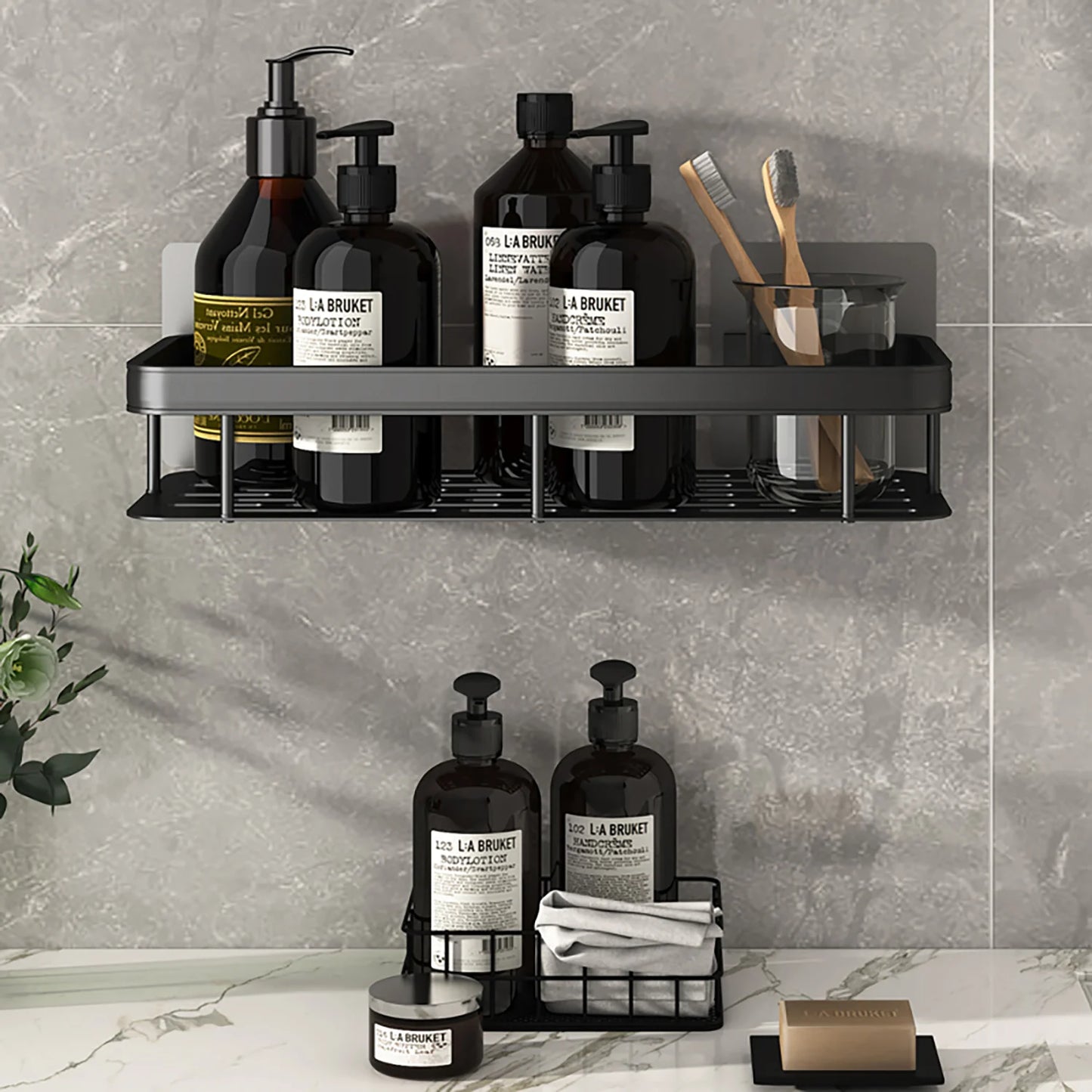 Bathroom Shelf Bathroom Towel Rack Shelves Wall Shower Shampoo Rack No Drill Shelf Bathroom Tripod Storage Rack - ZOOMNSTORE