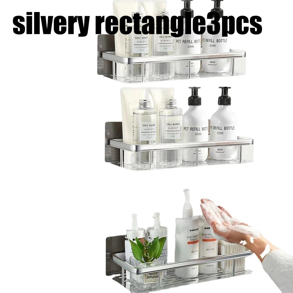 Bathroom Shelf Bathroom Towel Rack Shelves Wall Shower Shampoo Rack No Drill Shelf Bathroom Tripod Storage Rack - ZOOMNSTORE