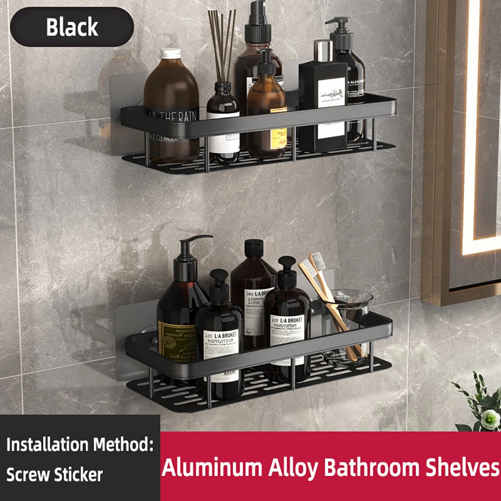 Bathroom Shelf Bathroom Towel Rack Shelves Wall Shower Shampoo Rack No Drill Shelf Bathroom Tripod Storage Rack - ZOOMNSTORE