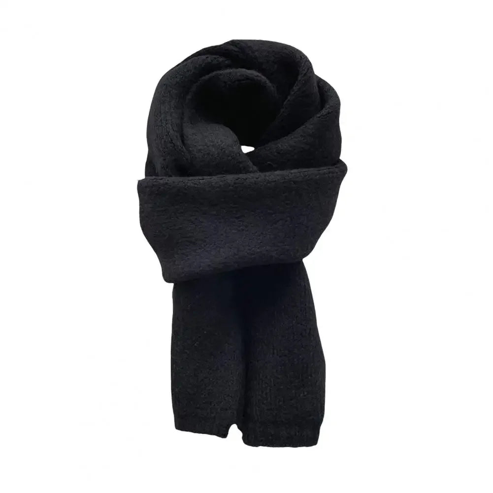 Warm Thick Knitting Scarf for Women - Solid Color Thermal Neck Wrap - ZOOMNSTORE