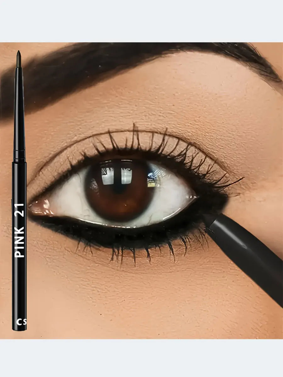 Waterproof Black Eyeliner - 3pcs Smudge-Proof Cream Pencil, Long-Lasting Eye Makeup - ZOOMNSTORE