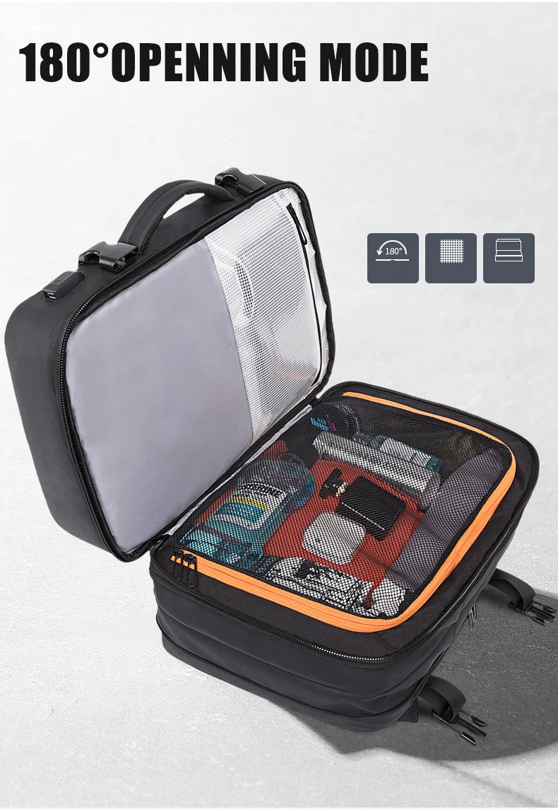 Waterproof Expandable Mens Laptop Backpack - 173 Large Capacity Travel Bag - ZOOMNSTORE