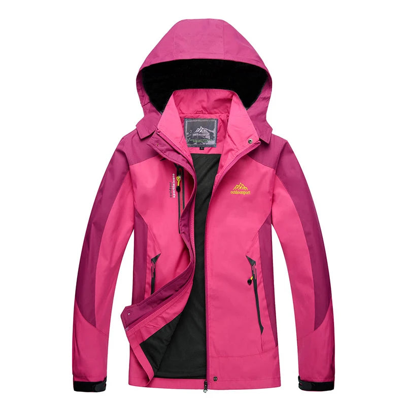 Waterproof Hiking Jacket – Women's Windproof Outdoor Sports Coat With Adjustable Hem - ZOOMNSTORE