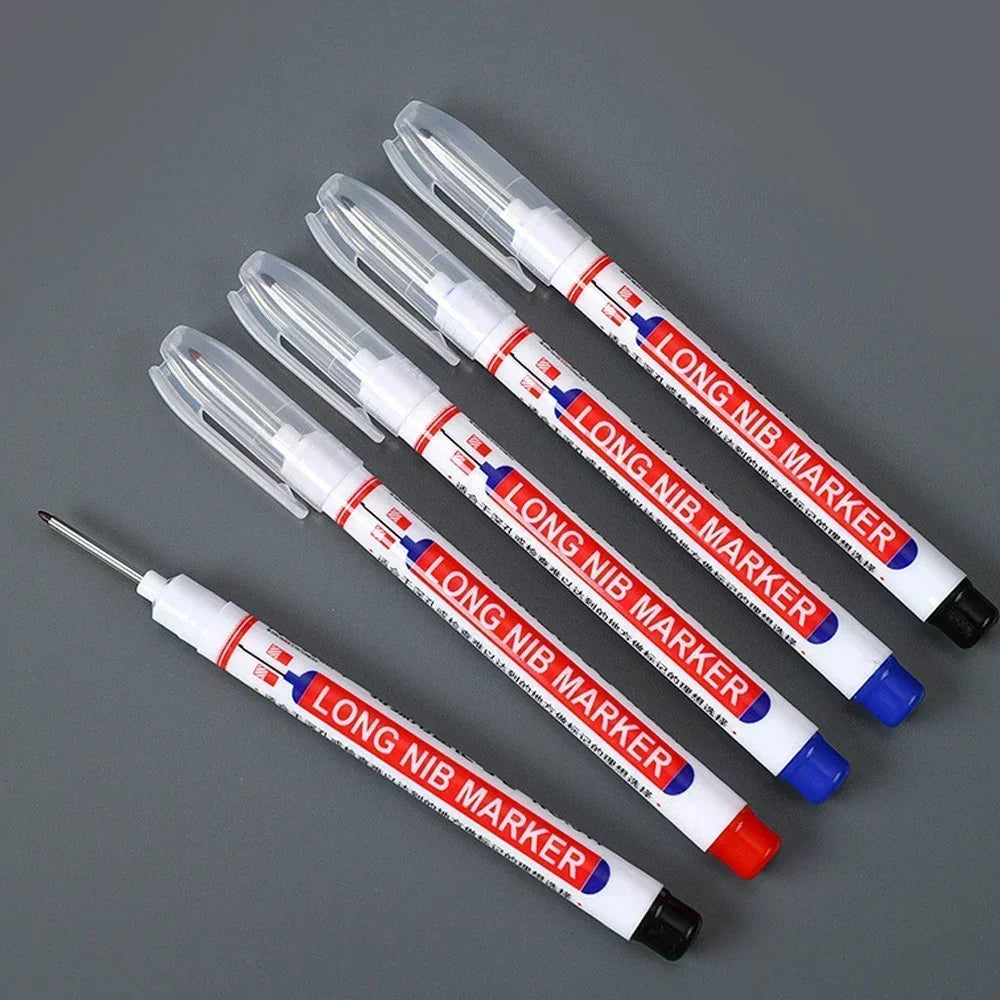 1-100Pcs 2cm Waterproof Long Head Markers Deep Hole Marker Pen for Metal Carpenter Red/Black/Blue/Green Ink Woodworking Tools - ZOOMNSTORE
