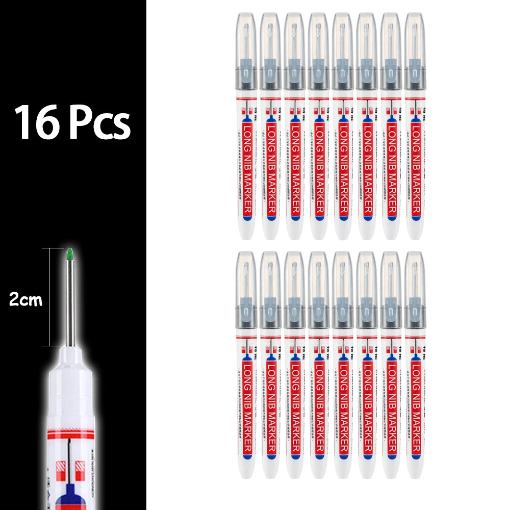 4-80Pcs 2cm Waterproof Long Head Markers Deep Hole Marker Pen for Metal Carpenter Red/Black/Blue/Green Ink Woodworking Tools - ZOOMNSTORE