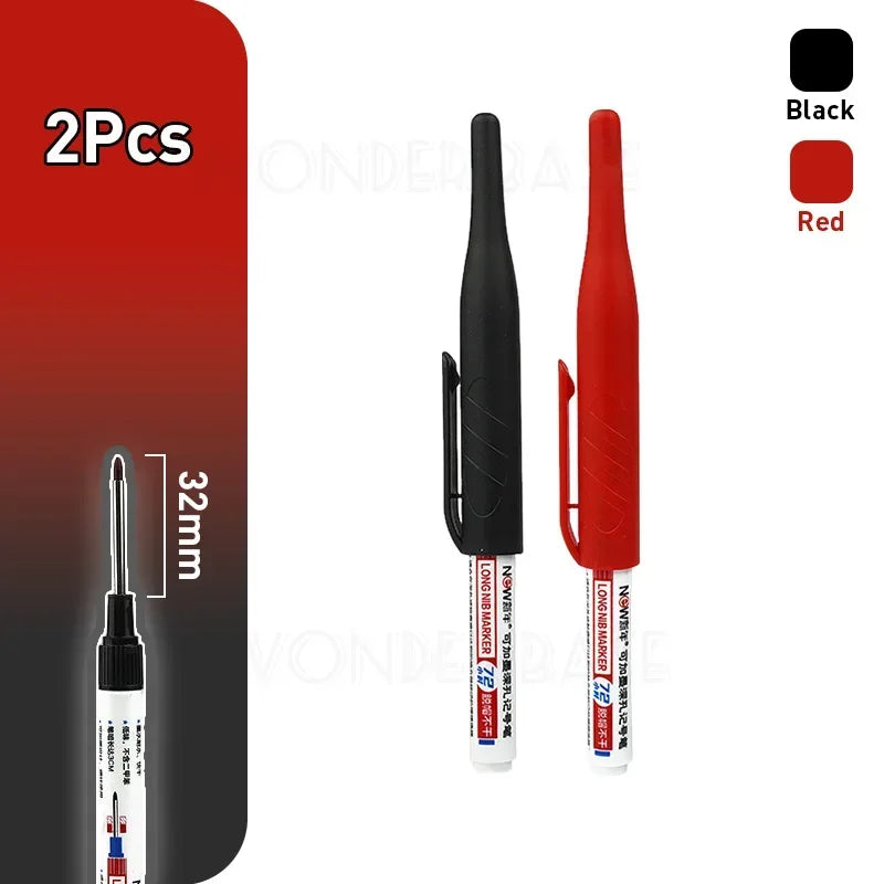1-8Pcs 4 Colors 32mm Deep Hole Marker Pens Bathroom Waterproof Woodworking Tile Metal Multi-purpose Long Head Oil Markers Pen - ZOOMNSTORE