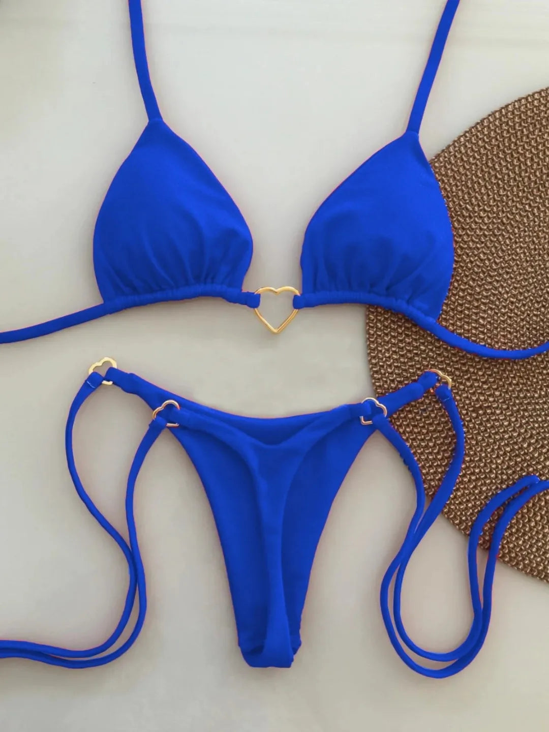 White Lace-up Bikini Set - Womens Low Waist Swimsuit - ZOOMNSTORE