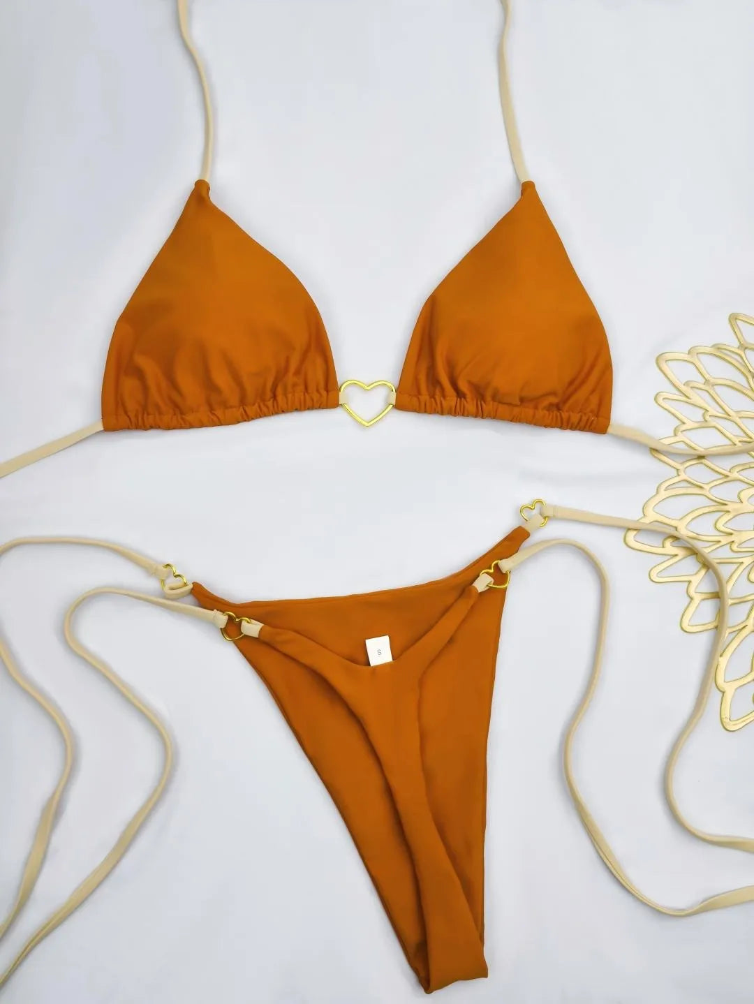 White Lace-up Bikini Set - Womens Low Waist Swimsuit - ZOOMNSTORE