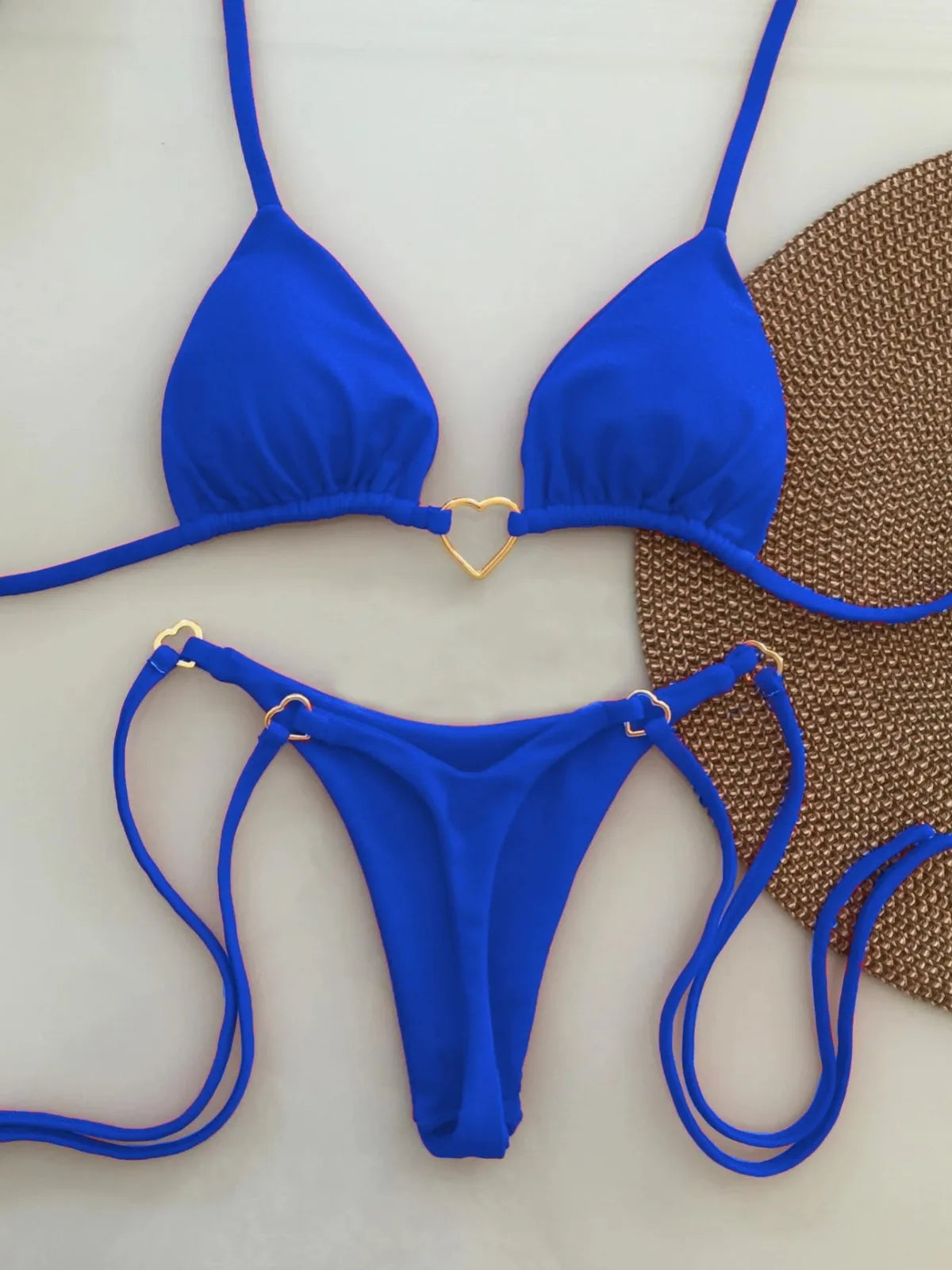 White Lace-up Bikini Set - Womens Low Waist Swimsuit - ZOOMNSTORE