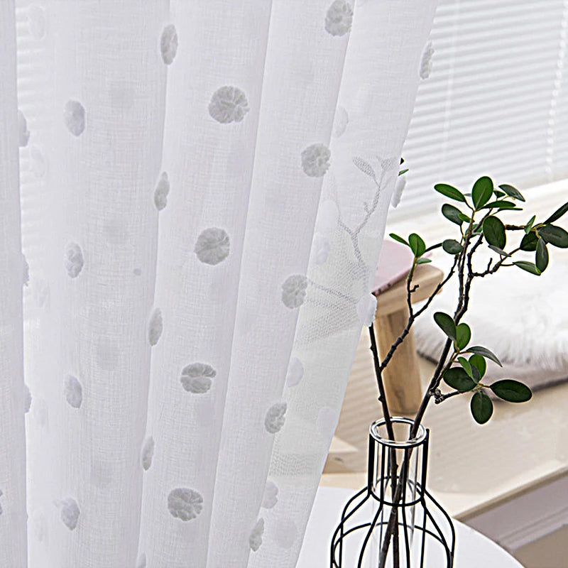 Cute White Short Curtains - Chic Drapes for Living Room Bedroom Kids and Kitchen - ZOOMNSTORE