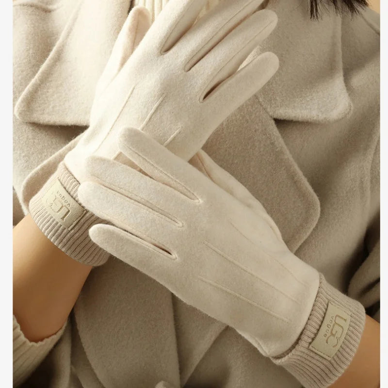Winter Cashmere Gloves – Warm Touch Screen Full Finger Mittens for Women - ZOOMNSTORE