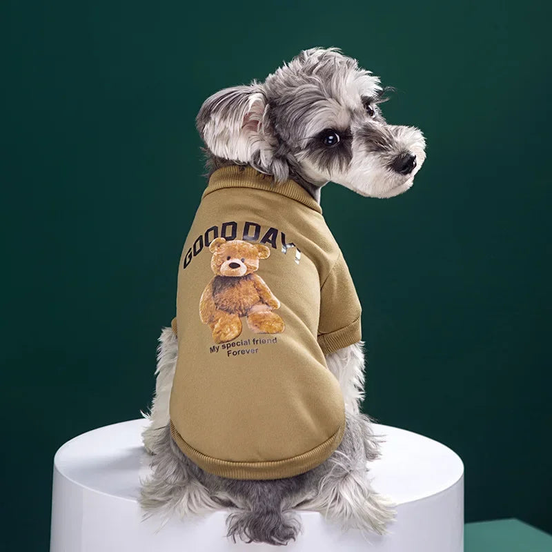 Winter Dog Pullover - Cute Bear Pattern Sweatshirt for Small Medium Pets - ZOOMNSTORE