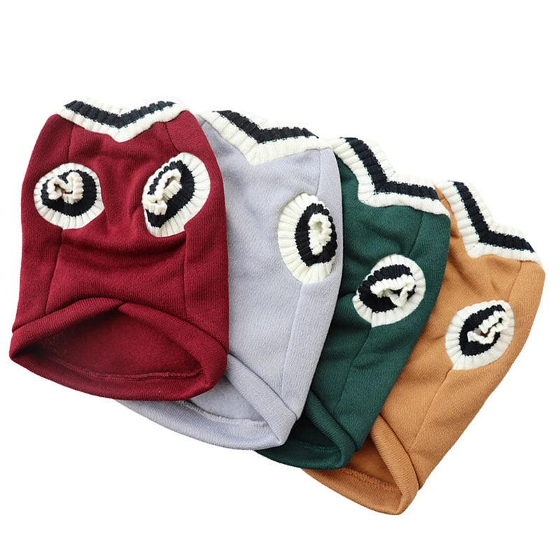 Winter Dog Sweater - V-neck Knitwear for Small Dogs and Puppies - ZOOMNSTORE