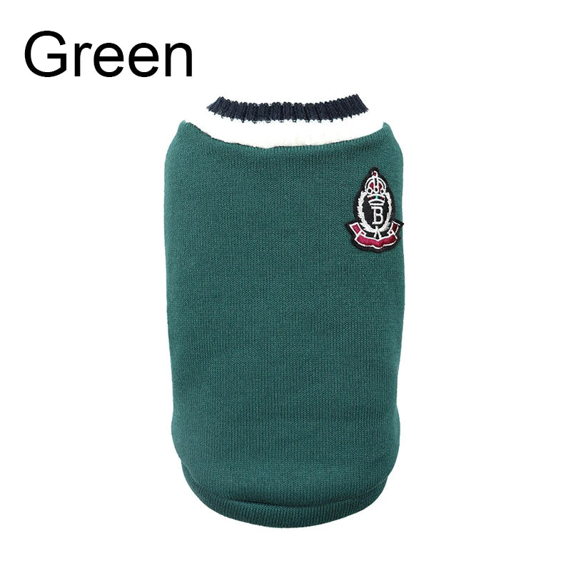 Winter Dog Sweater - V-neck Knitwear for Small Dogs and Puppies - ZOOMNSTORE