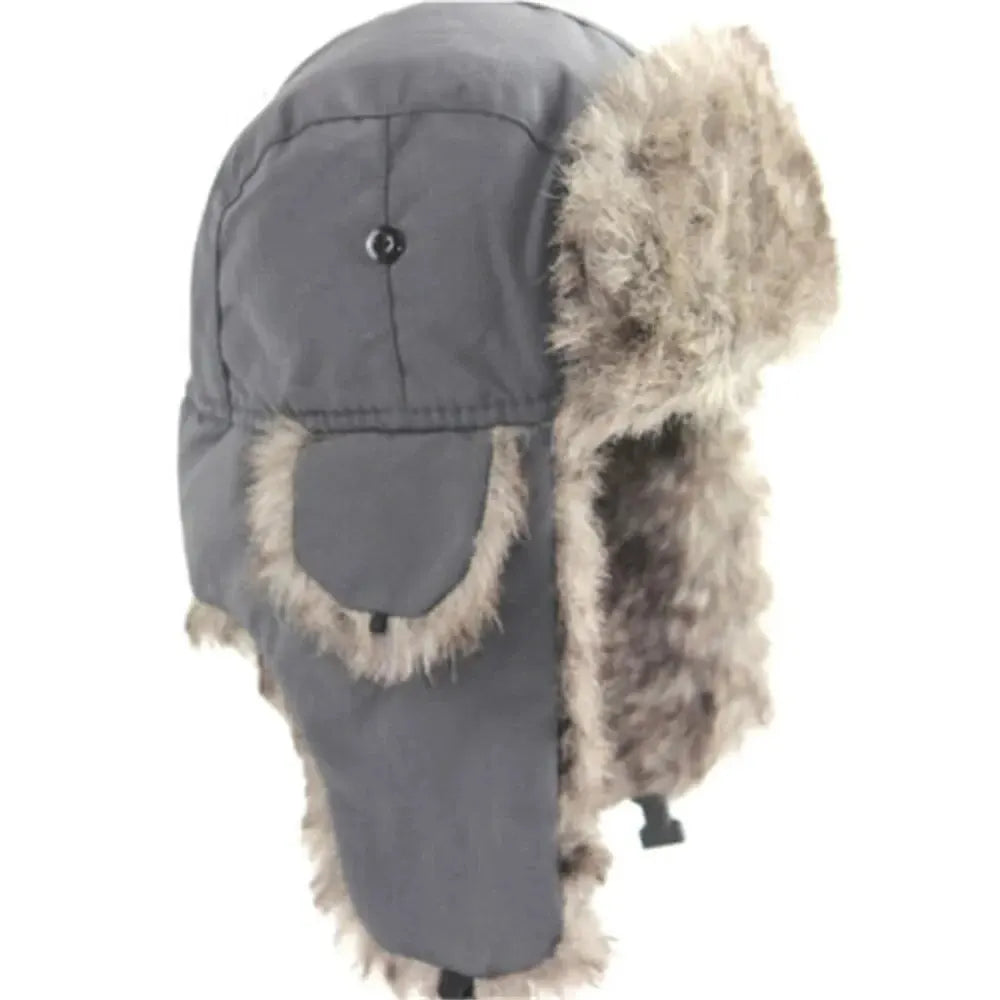 Winter Trapper Hat - Waterproof Ski Hat With Faux Fur Lined Ear Flap Cap - ZOOMNSTORE