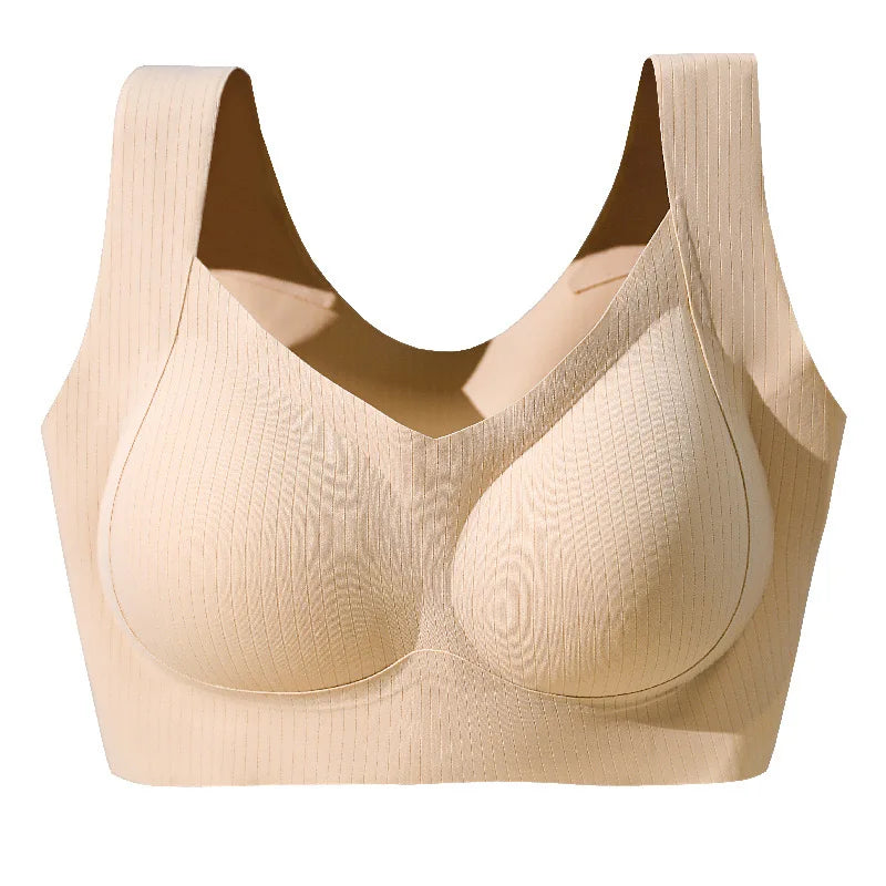 Comfortable, One-piece, Traceless Fixed Cup, Women's Underwear, Beautiful Back Sports Vest, Sleep Large Size Bra Thin - ZOOMNSTORE
