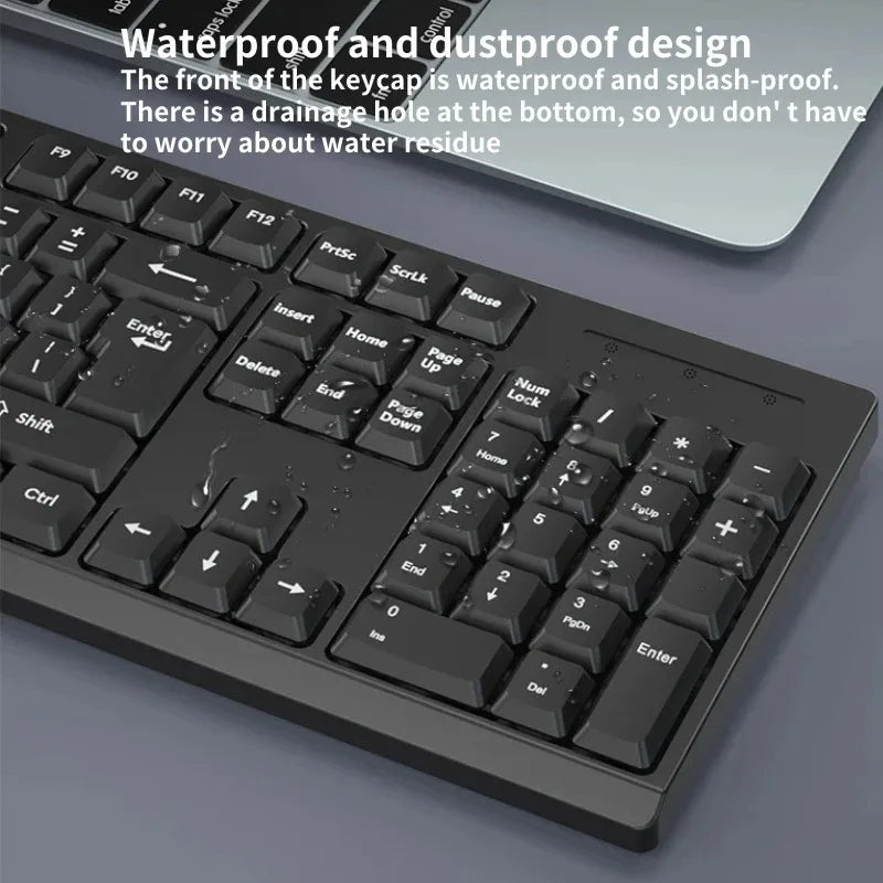 2.4G Wireless Keyboard Mouse Set 104 Keys Standard Keyboard Gaming Keyboard Mouse Kit Keyboard For Laptop Tablet PC Accessories - ZOOMNSTORE