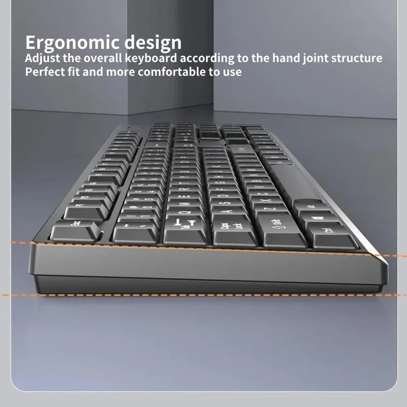 2.4G Wireless Keyboard Mouse Set 104 Keys Standard Keyboard Gaming Keyboard Mouse Kit Keyboard For Laptop Tablet PC Accessories - ZOOMNSTORE