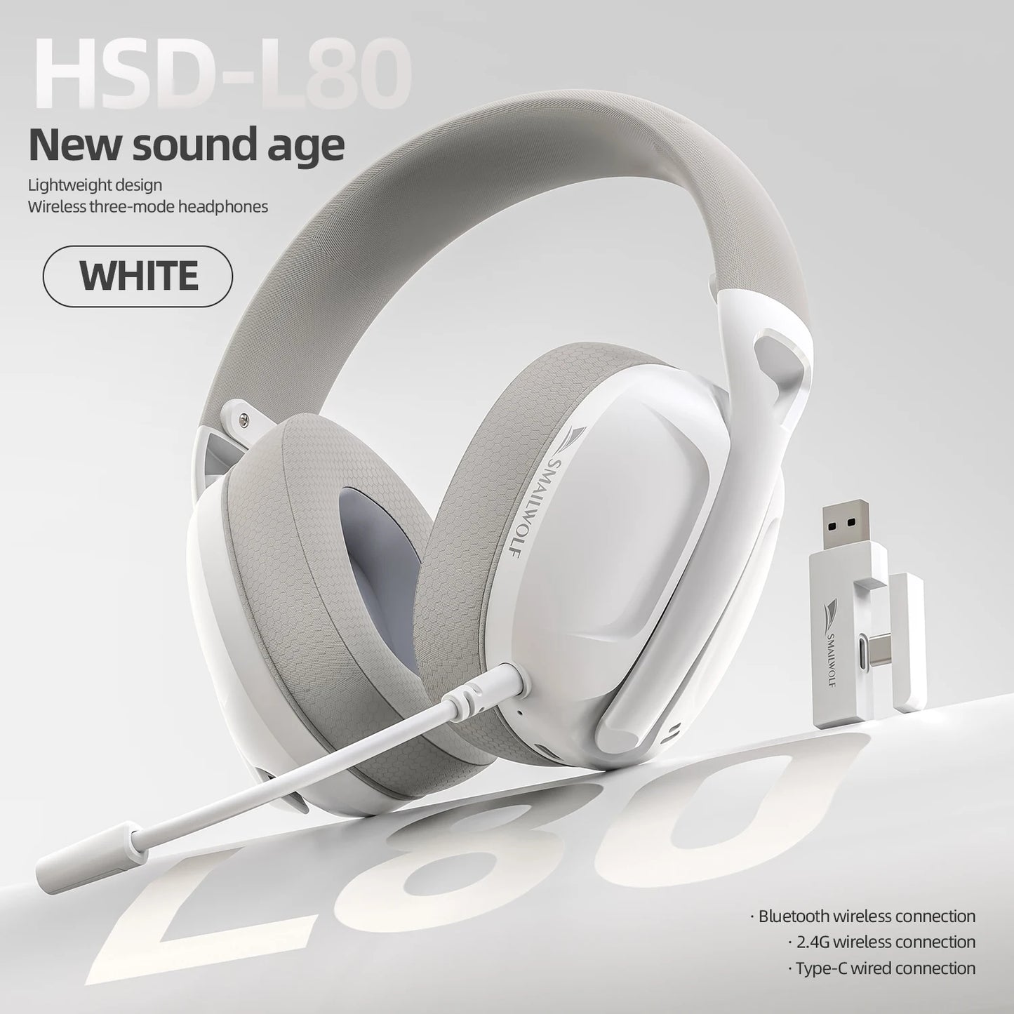 SmailWolf L80 Bluetooth Headphones - Lightweight Wireless Gaming Headset with Bass - ZOOMNSTORE