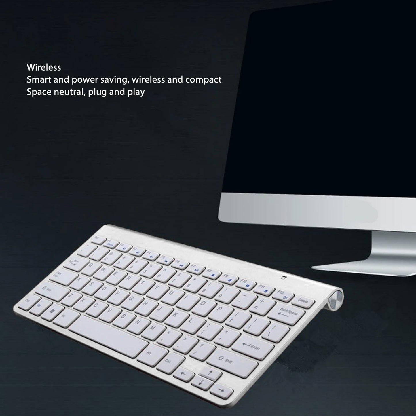 Wireless Keyboard Mouse Kit Slim Wireless Key Mouse Combo Portable Beautiful Power Saving Silent Button LED Indicator for Home - ZOOMNSTORE