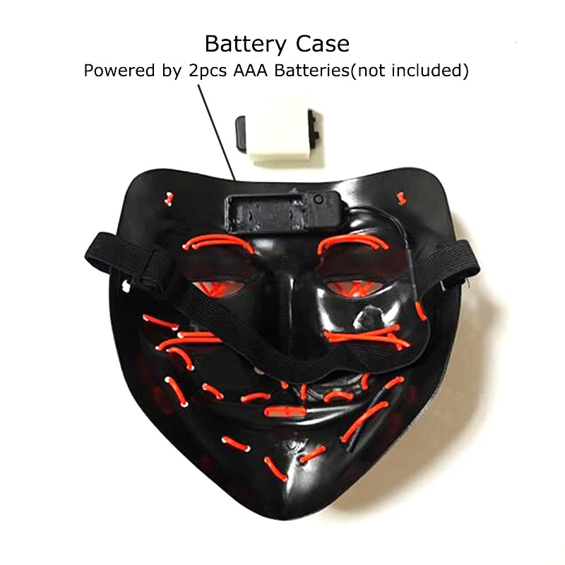 Wireless LED Halloween Purge Mask - Glowing Masquerade Horror Mask - ZOOMNSTORE