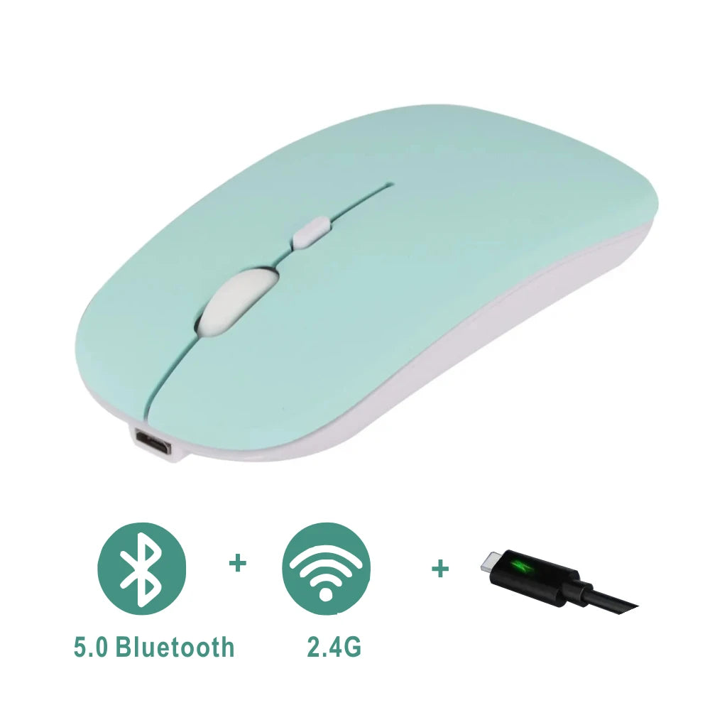 Wireless Rechargeable Bluetooth Gaming Mouse - Ergonomic Dual Mode 52 Silent USB for PC Laptops - ZOOMNSTORE