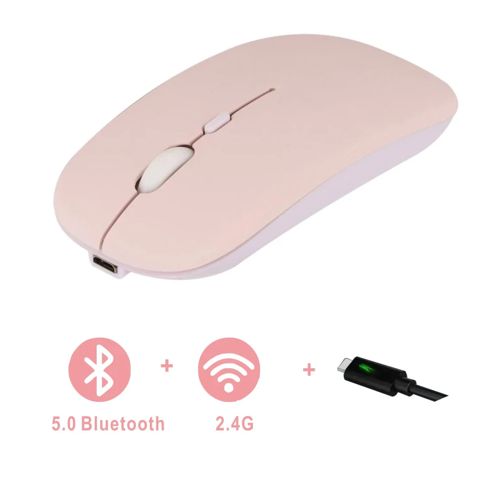 Wireless Rechargeable Bluetooth Gaming Mouse - Ergonomic Dual Mode 52 Silent USB for PC Laptops - ZOOMNSTORE