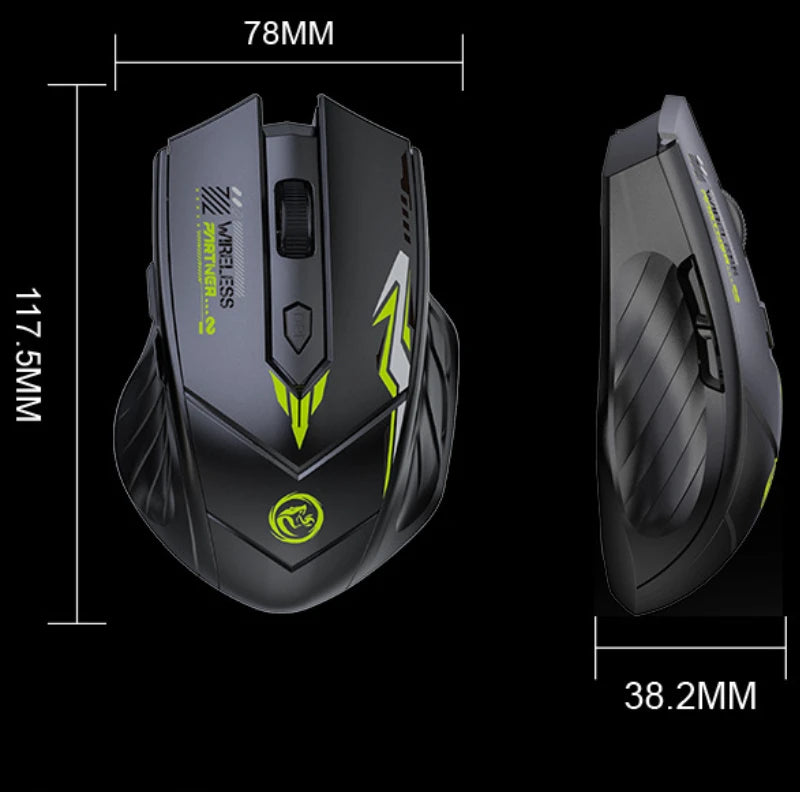 Wireless Mouse Dual Mode 2.4G Bluetooth-compatible Rechargeable Glow Mouse Noiseless Cordless Computer Mice for PC Laptop - ZOOMNSTORE
