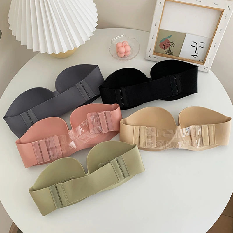 FINETOO Sexy Strapless Bras Women Wireless Bralette Soft Female Underwear Ladies Seamless Bras Invisible Bra With 2pcs Straps - ZOOMNSTORE