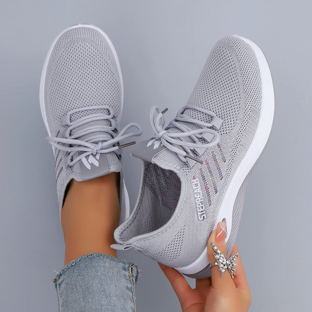 Womens Breathable Mesh Casual Sneakers - Summer Flat Shoes Free Shipping - ZOOMNSTORE
