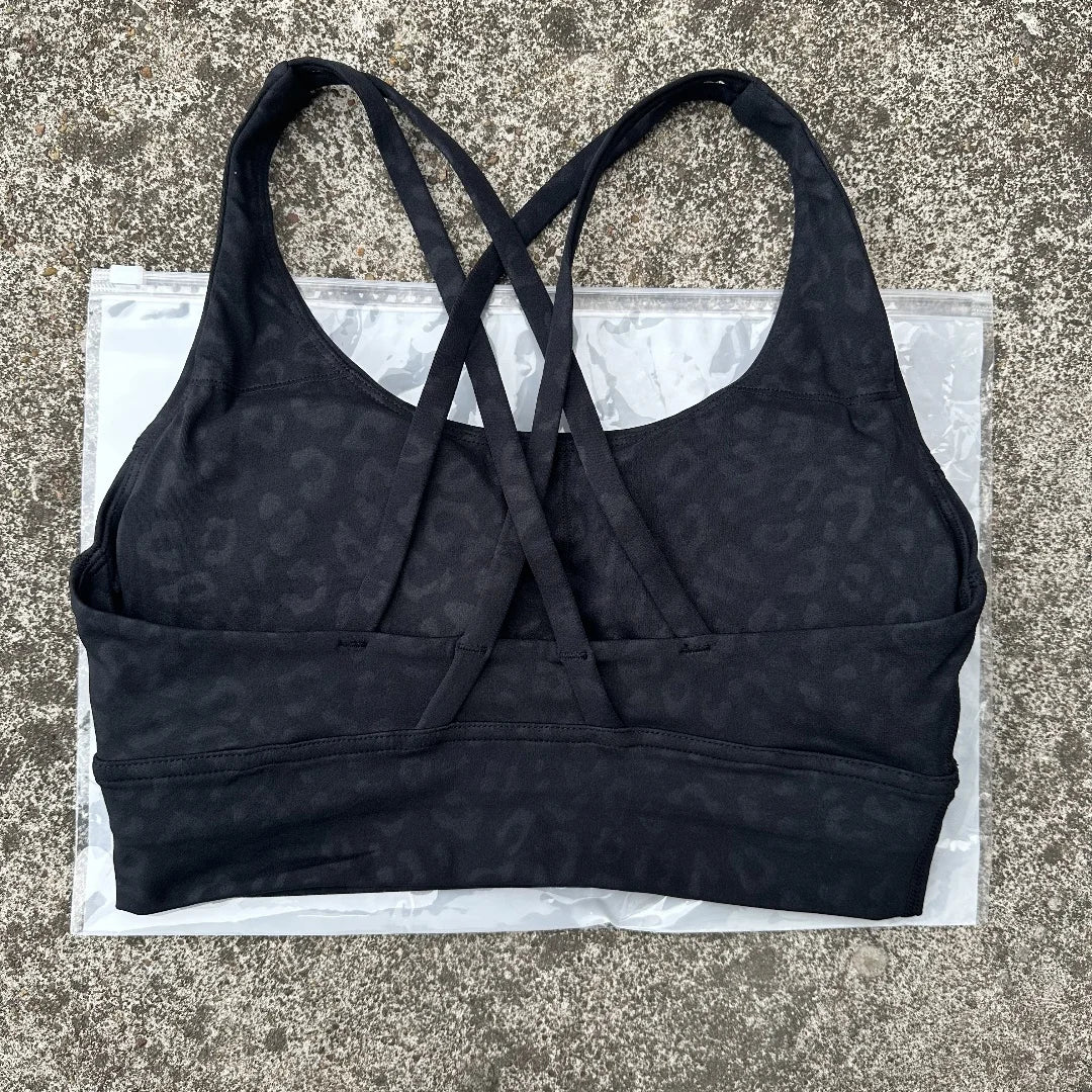 Women Sports Bra - Cross Back High Support Fitness Bra With Chest Pad For Training - ZOOMNSTORE