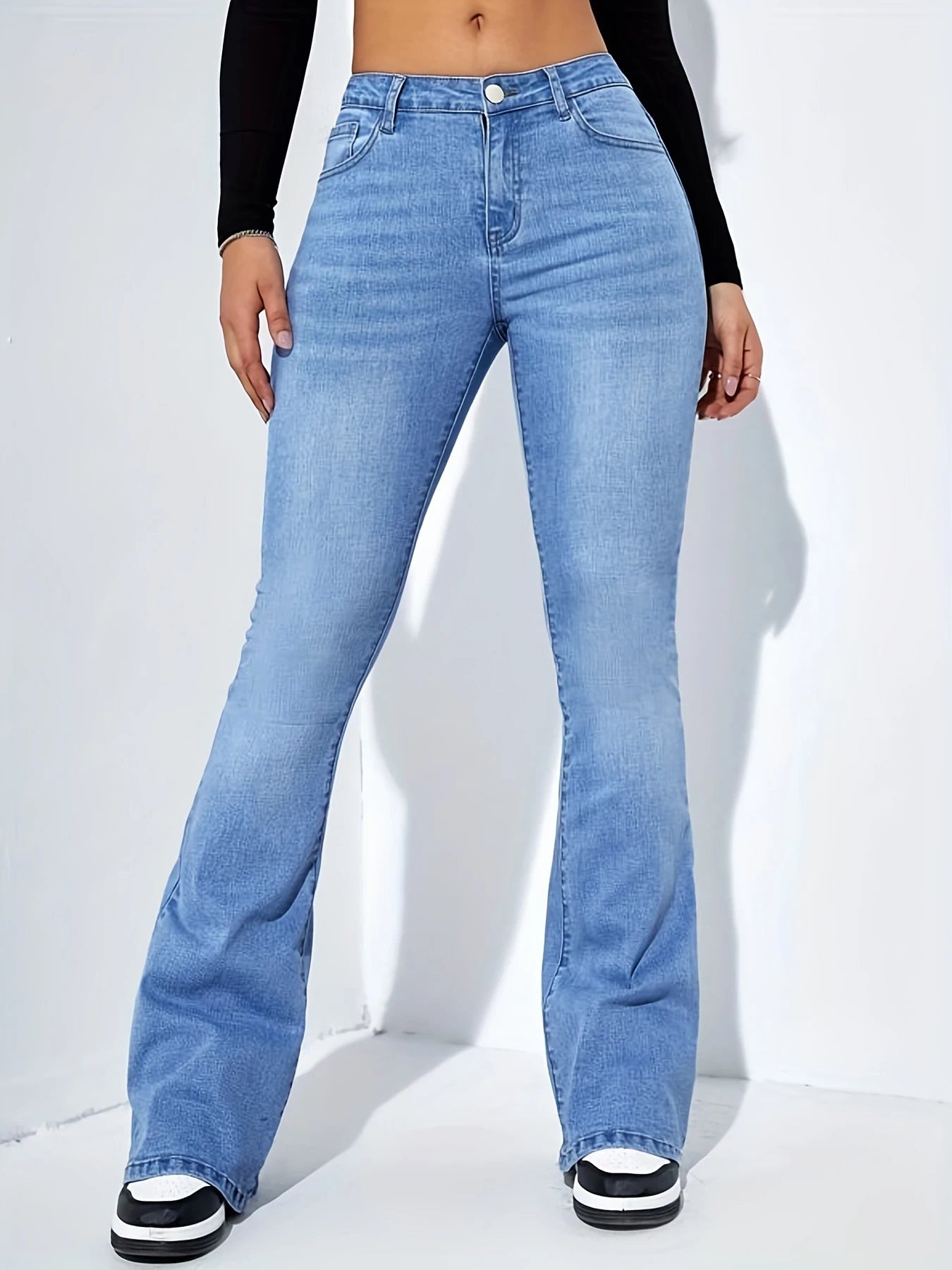 Women's jeans high waist stretch comfortable flared pants Denim pants - ZOOMNSTORE