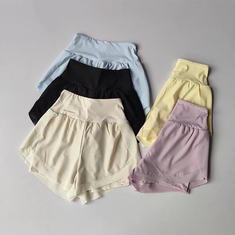 Womens 2-in-1 Quick-Dry Running Yoga Shorts - Summer Fitness Tennis Casual Training Shorts - ZOOMNSTORE