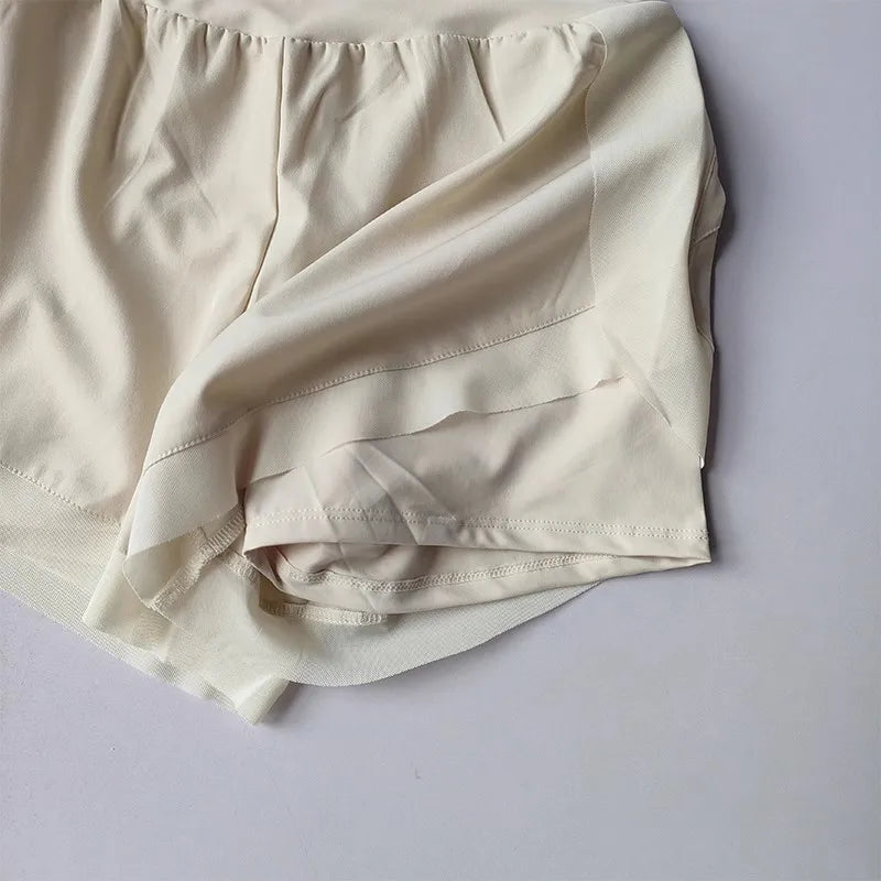 Womens 2-in-1 Quick-Dry Running Yoga Shorts - Summer Fitness Tennis Casual Training Shorts - ZOOMNSTORE